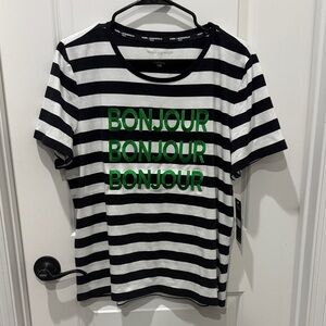 Karl Lagerfeld Striped Bonjour Tee